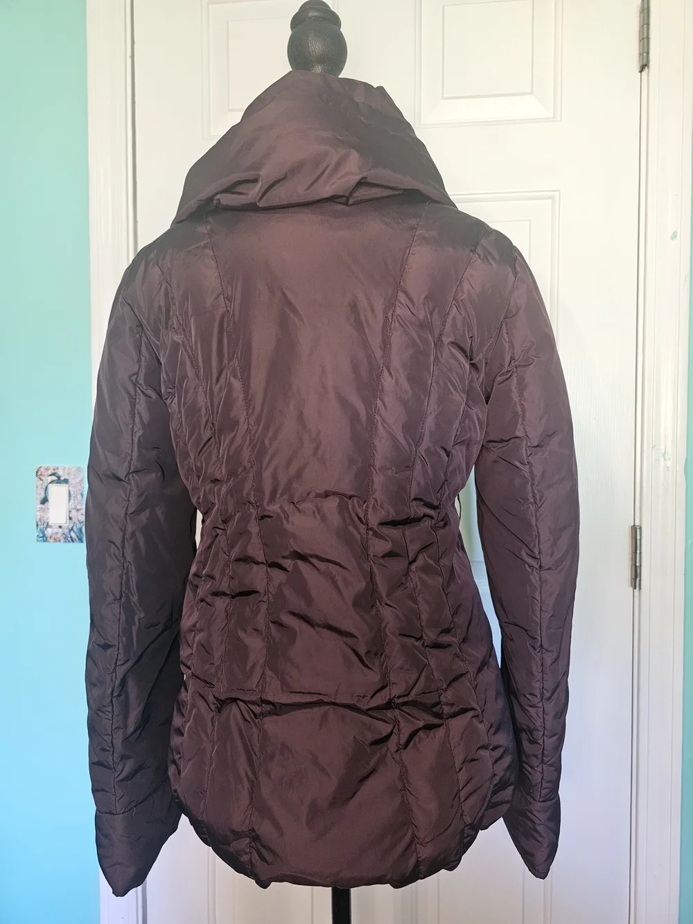 Mariani Down Coat Deep Plum Italian Sizing Women's 44 (Appx 6-8 US)